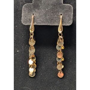 18K Yellow Gold Over Bronze Dangle Earrings